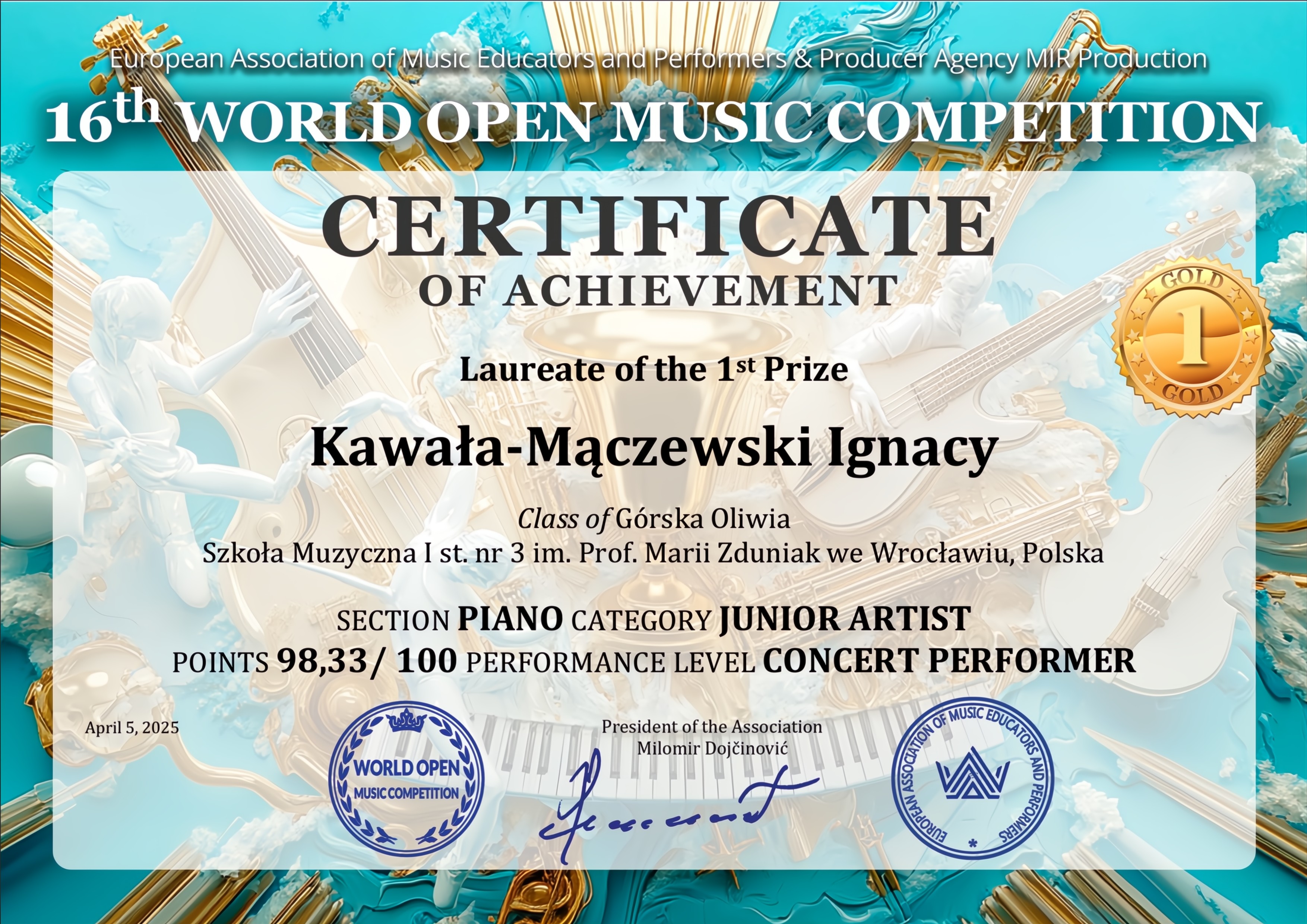 kawala maczewski World Open Music Competition